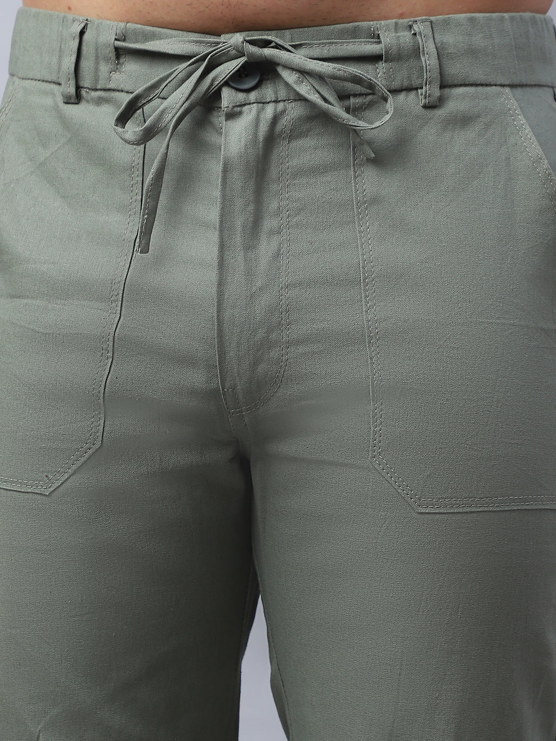 Straight Fit Solid Trousers For Men ( FGP 280Pista )