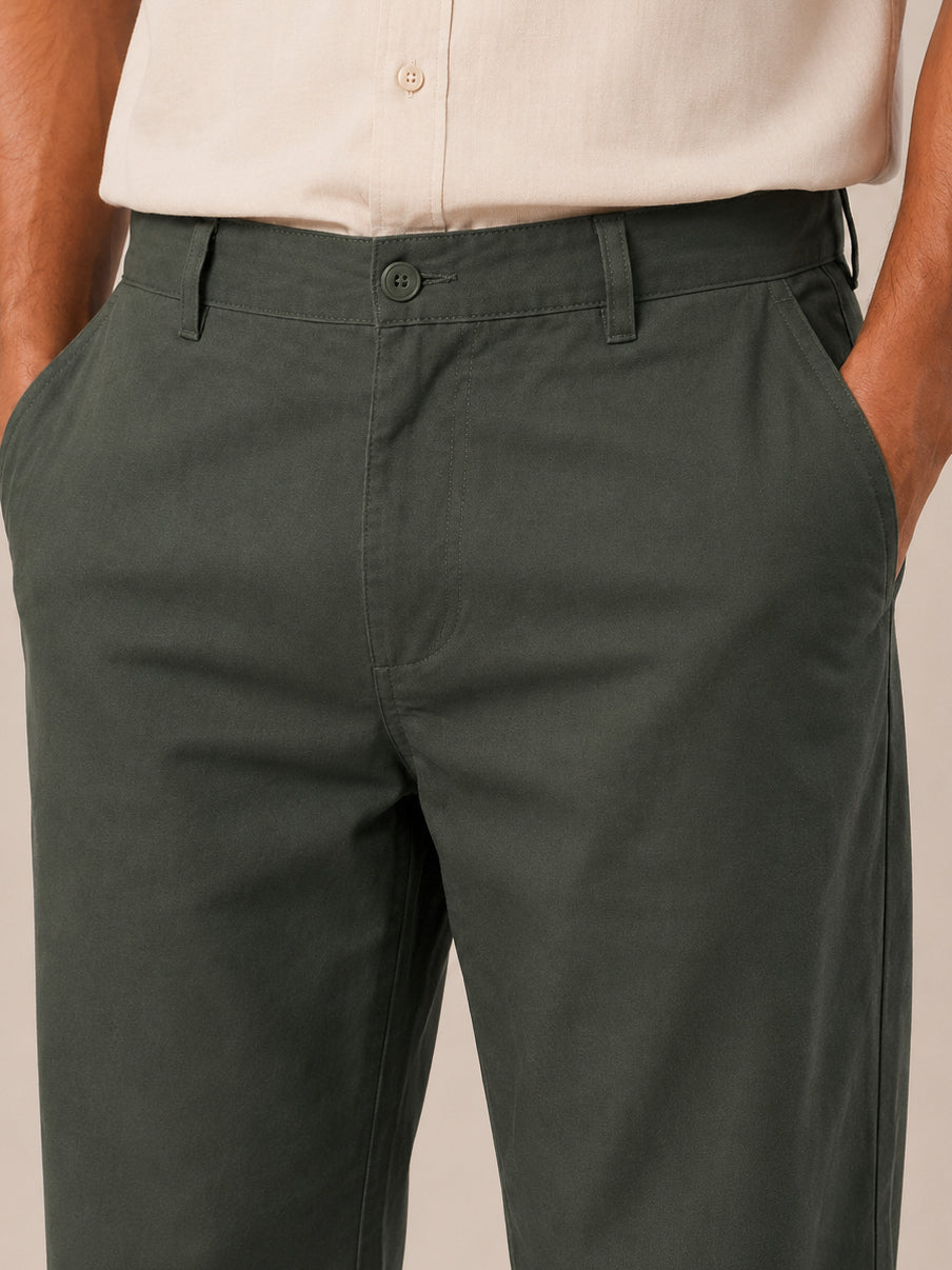 Solid Relaxed-Fit Cotton Korean Pants ( RDGP 304Pista )