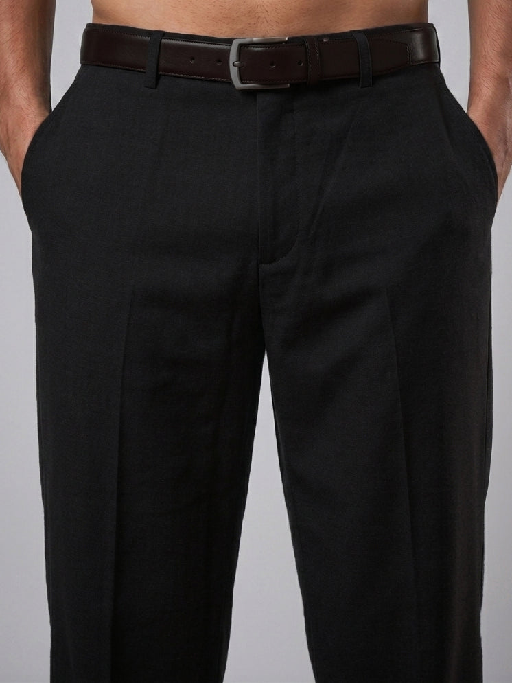 Men Straight Fit Korean Pants ( RDGP 305Black )