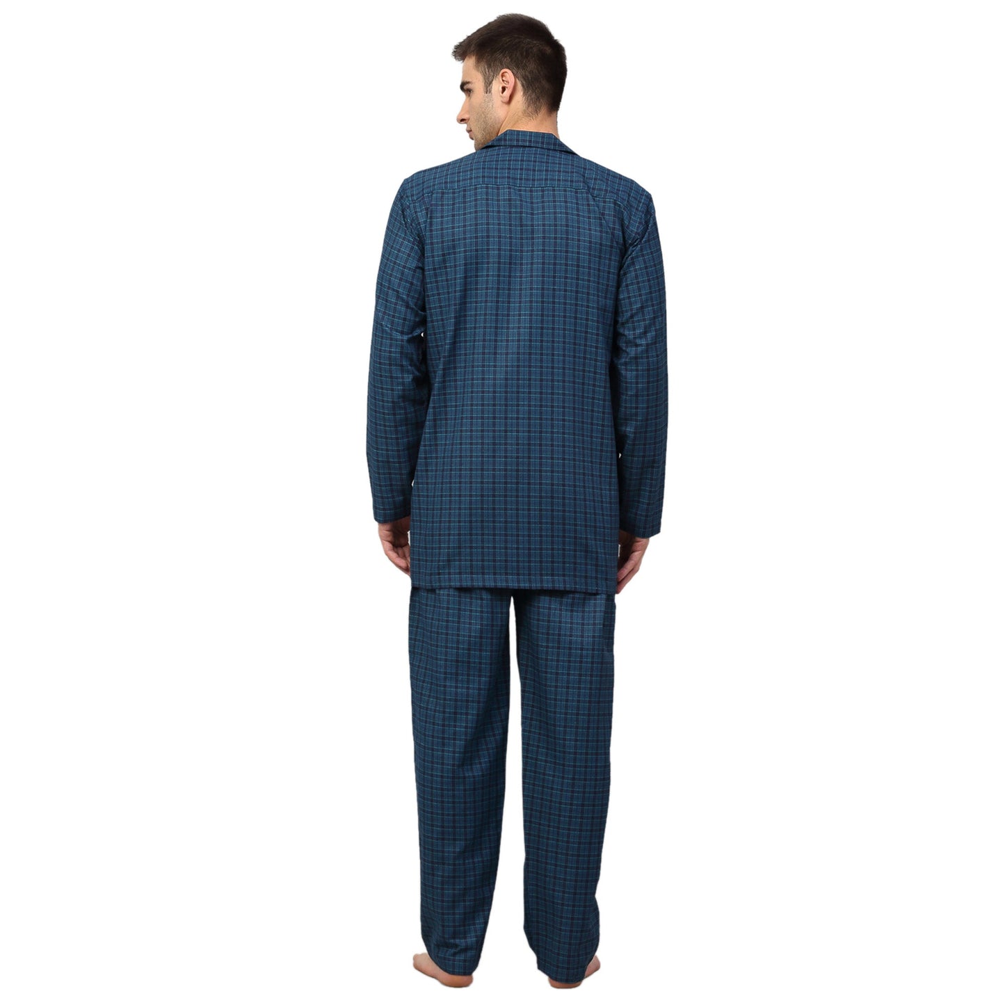 Indian Needle Men's Blue Checked Night Suits ( GNS 001Blue )