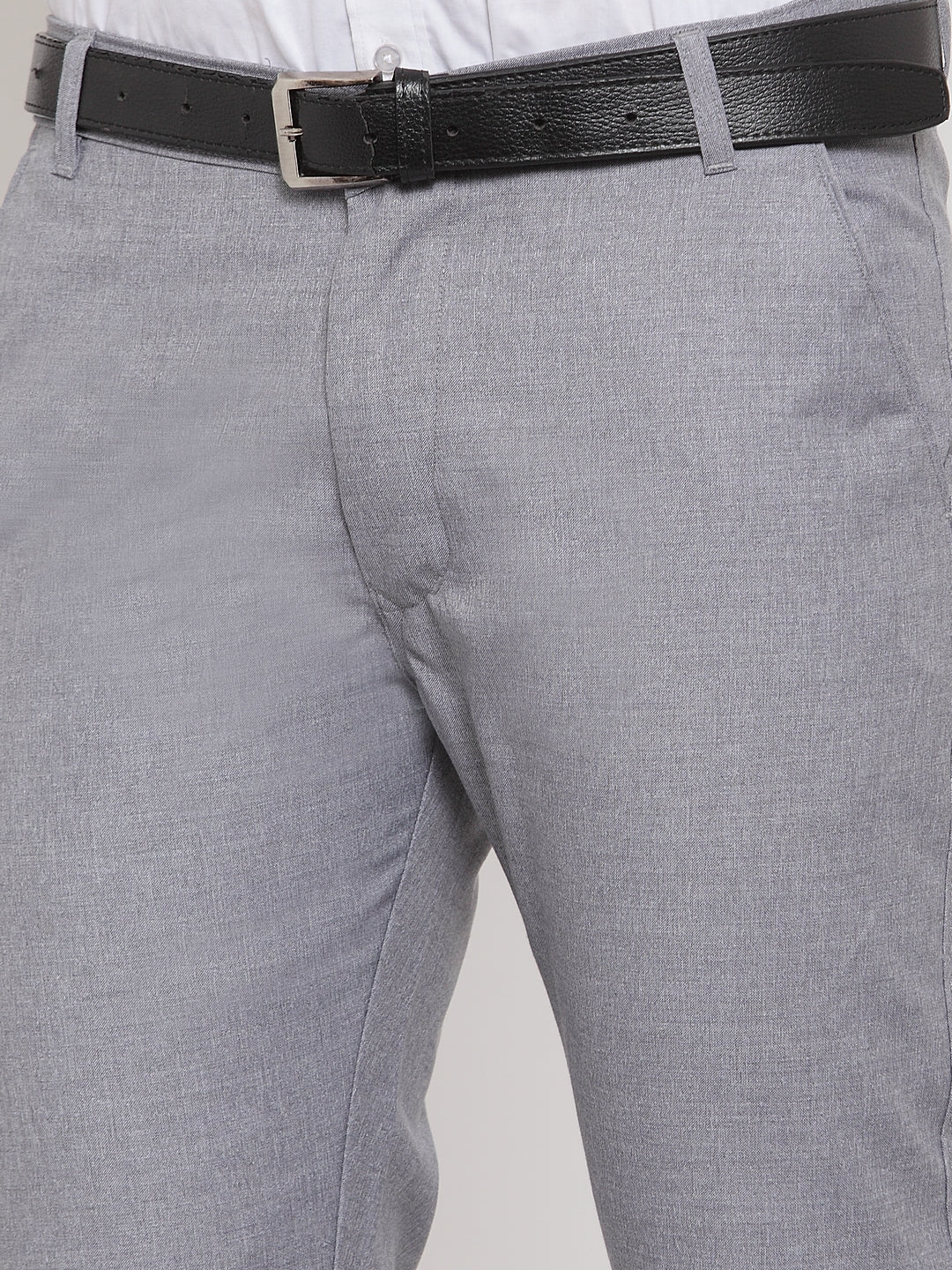 Indian Needle Men's Grey Cotton Solid Formal Trousers ( FGP 256Grey )