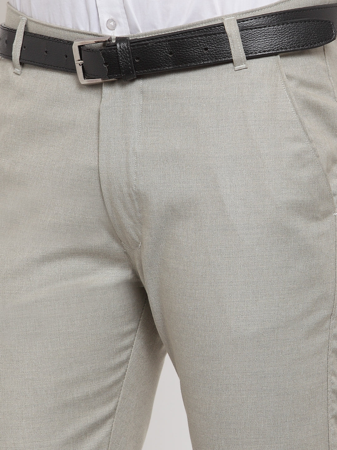 Indian Needle Men's Grey Cotton Solid Formal Trousers ( FGP 256Light-Grey )