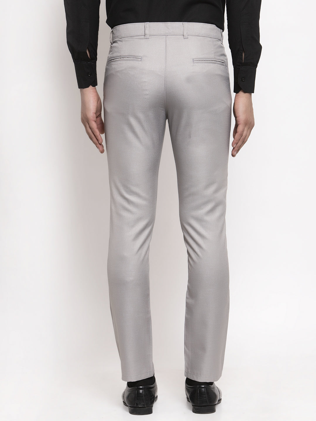 Indian Needle Men's Grey Cotton Solid Formal Trousers ( FGP 258Light-Grey )