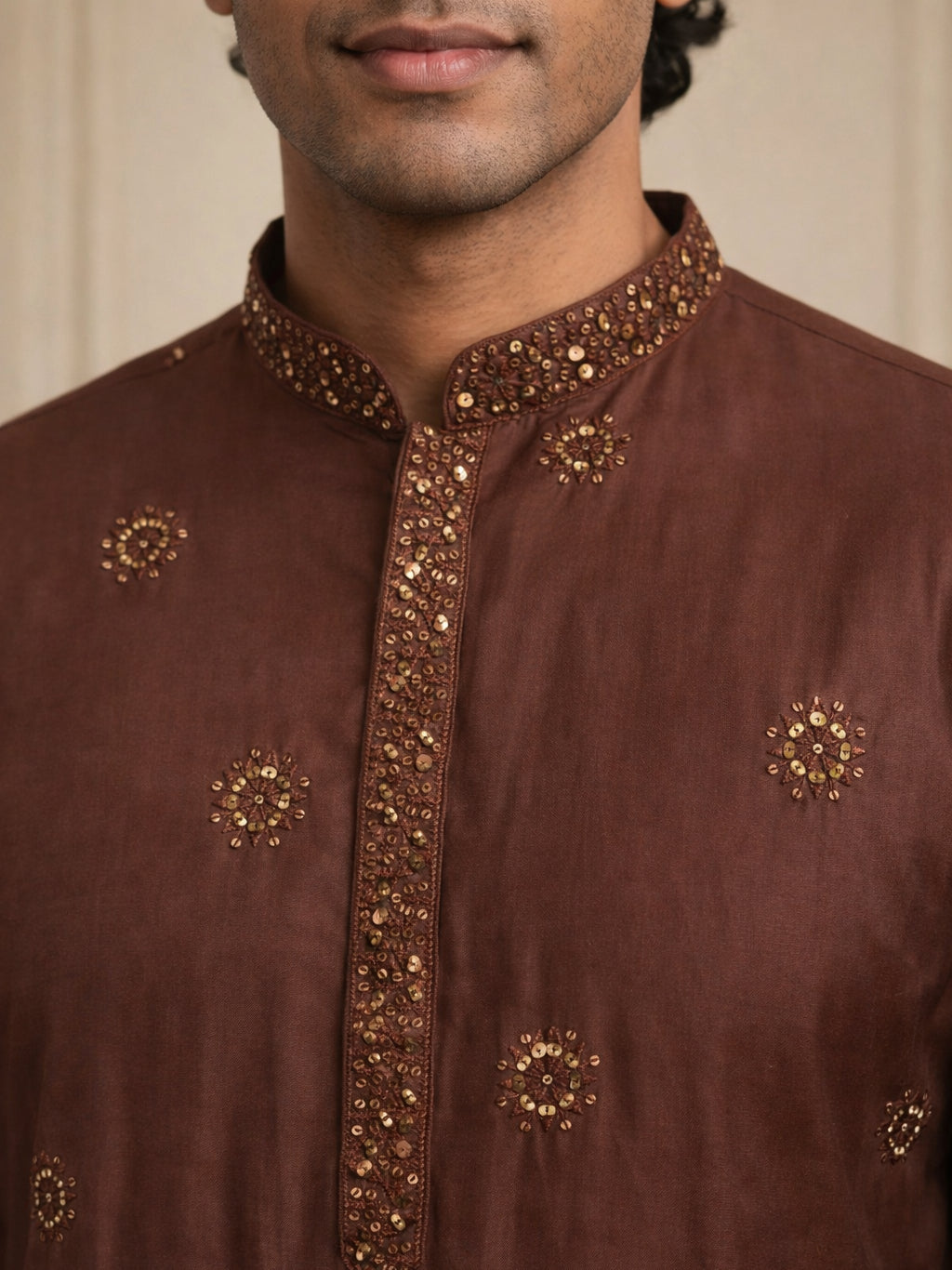Silk Blend Embroidered Kurta for Men ( HOPKO 024Maroon )