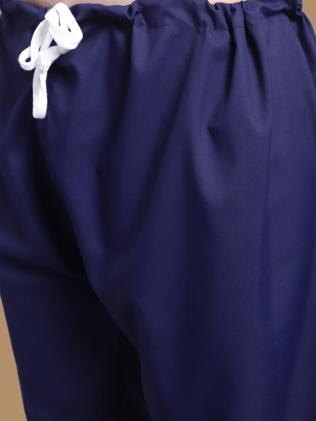 Men's Solid Pathani Kurta with Salwar ( ANMKP 696Navy )