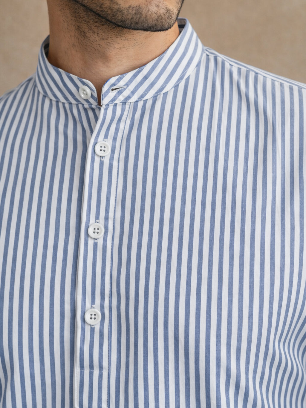 Men’s Blue Striped Short Kurta ( HOPSK 5456Blue )
