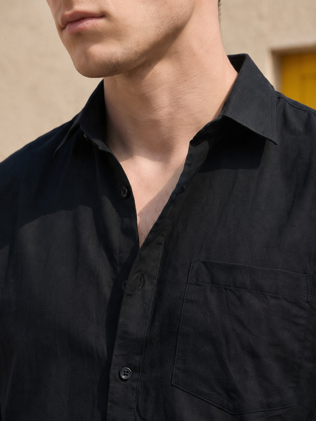Solid Casual Shirt for Men ( RDSH 006Black )
