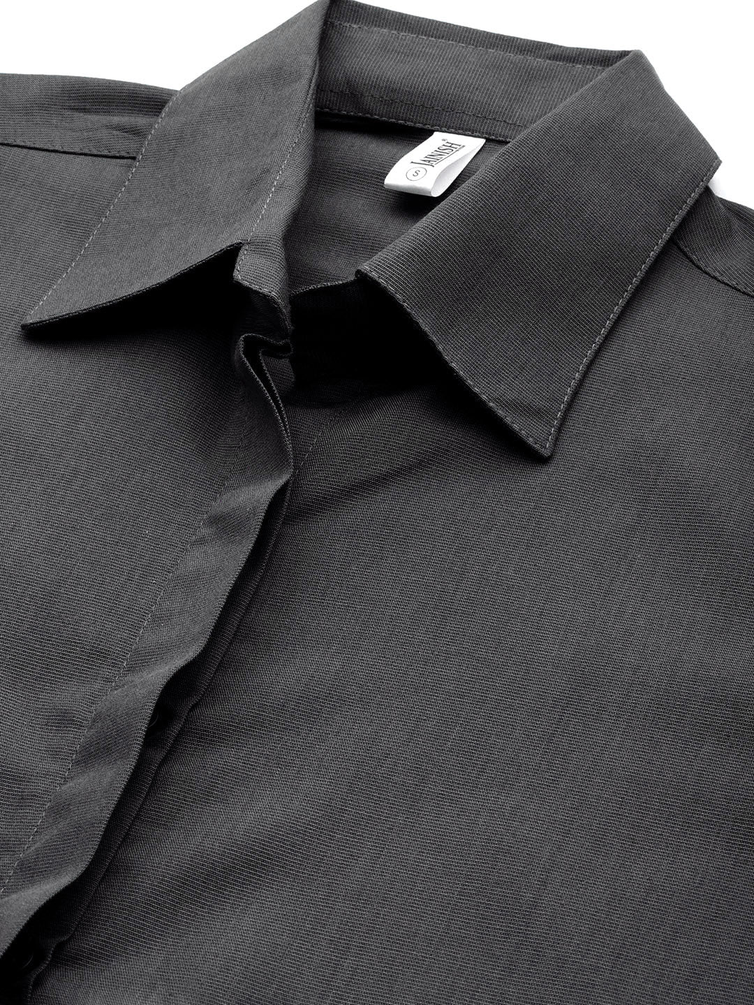 Women Grey Solid Shirt Style Top