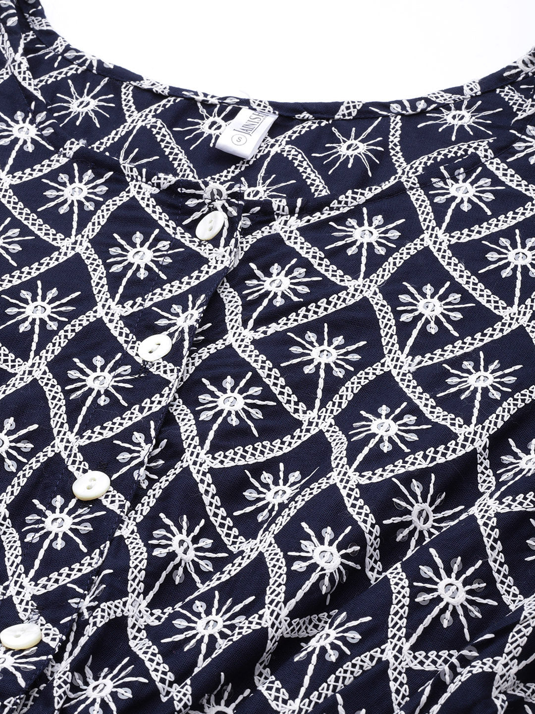 Chikankari Sequen Work Empire Top