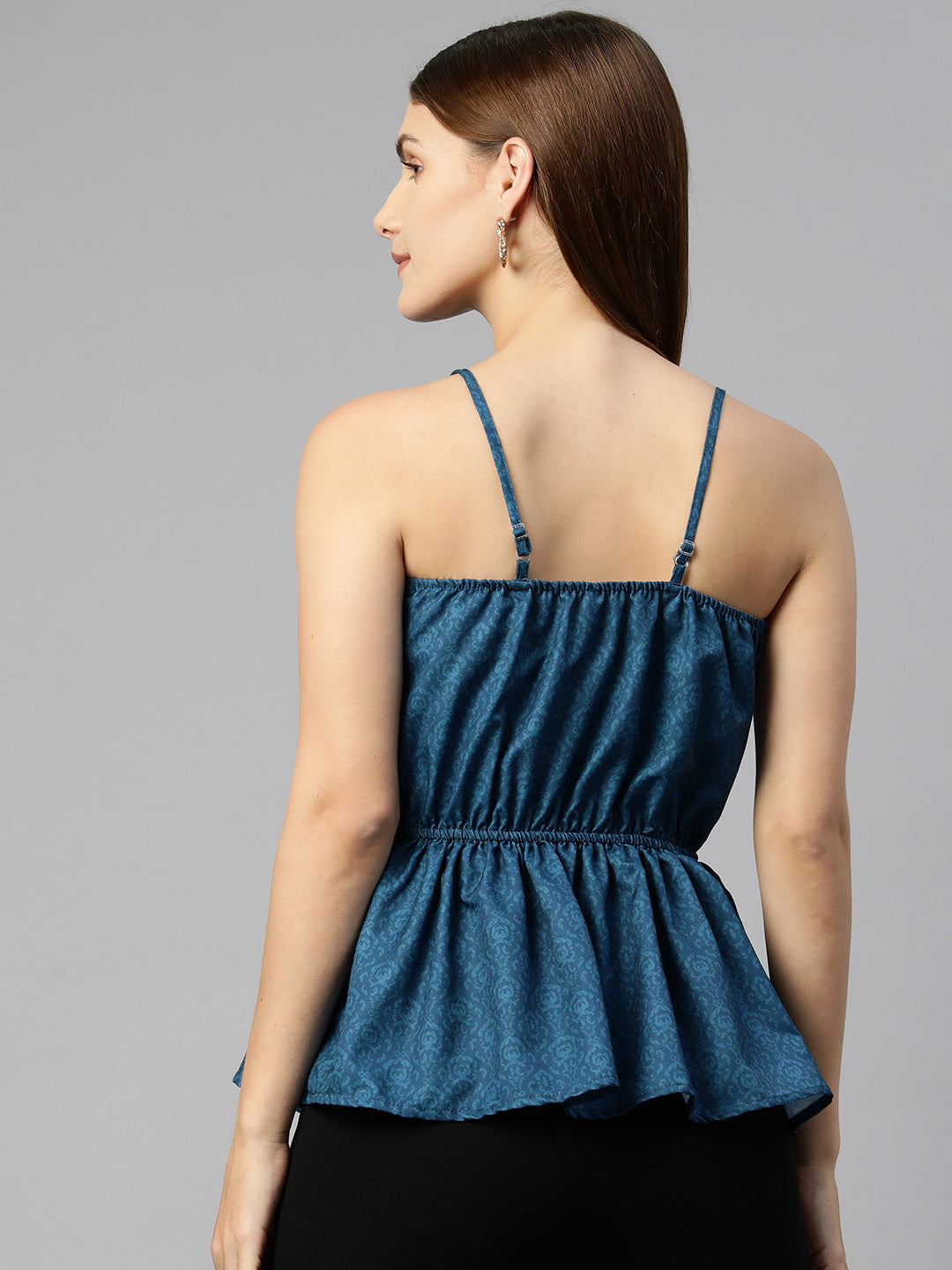 Women Printed crop top with frills