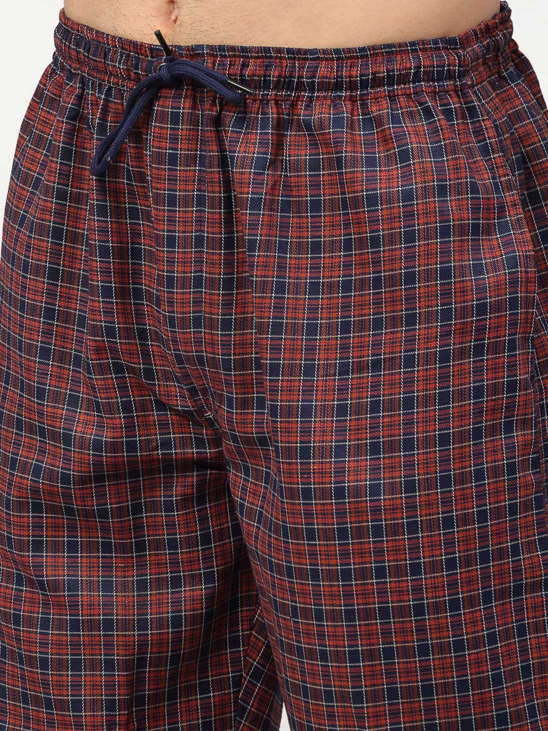 Indian Needle Men's Maroon Cotton Checked Track Pants ( JOG 017Maroon )
