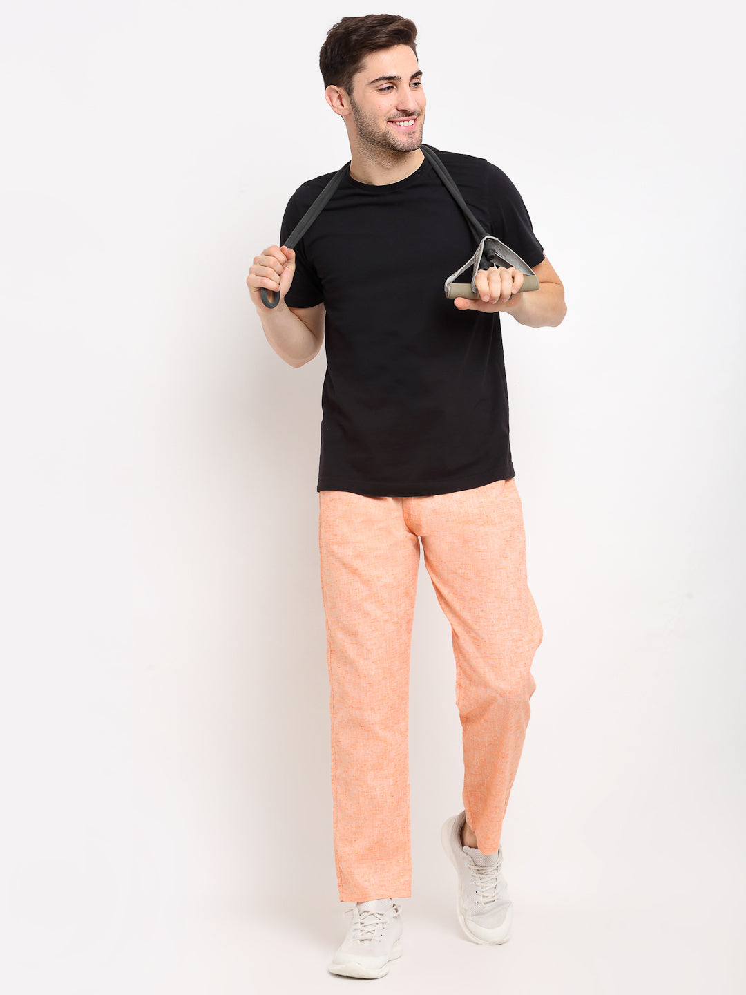 Indian Needle Men's Orange Linen Cotton Track Pants ( JOG 021Orange )