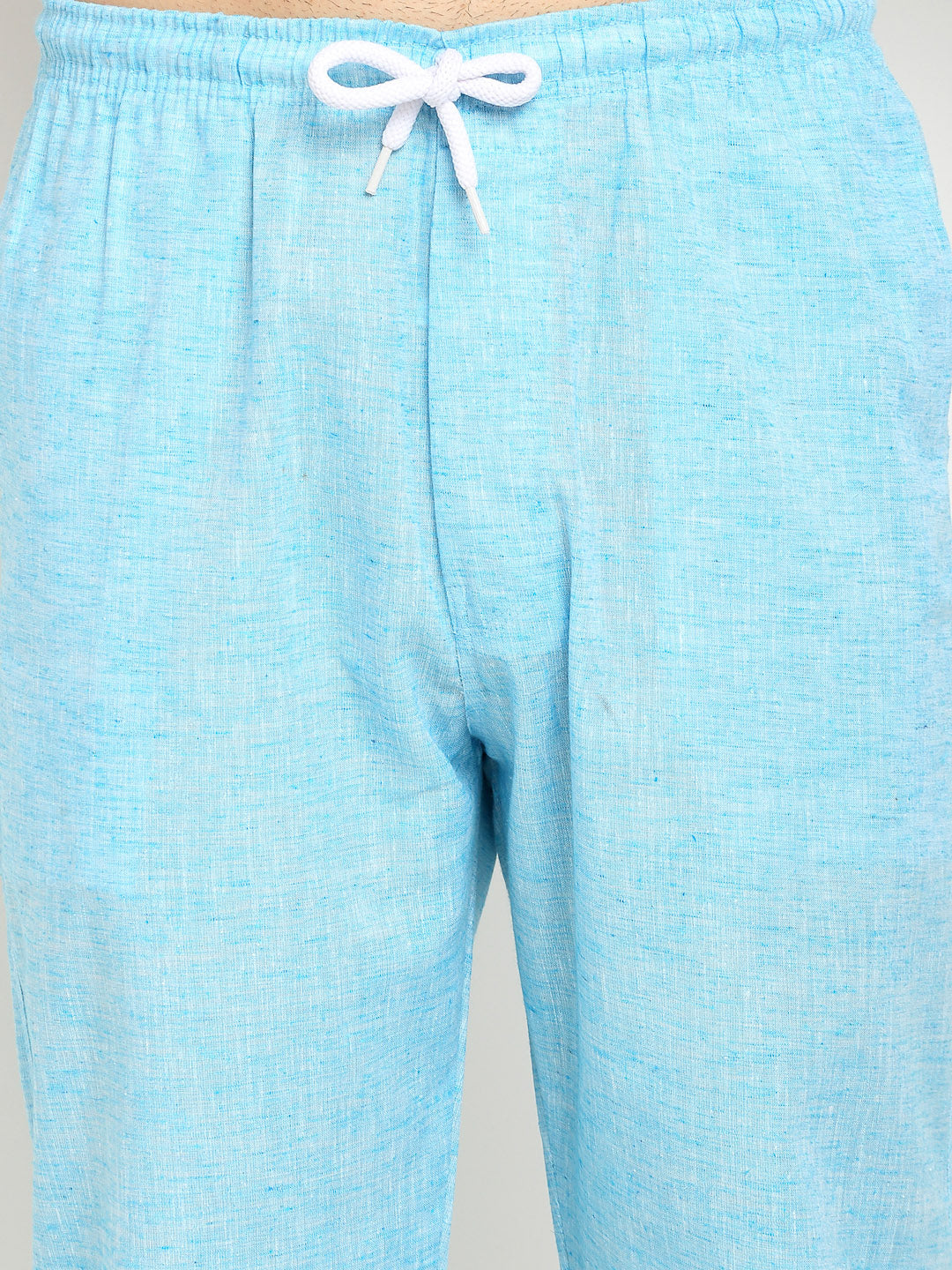Indian Needle Men's Blue Linen Cotton Track Pants ( JOG 021Sky )