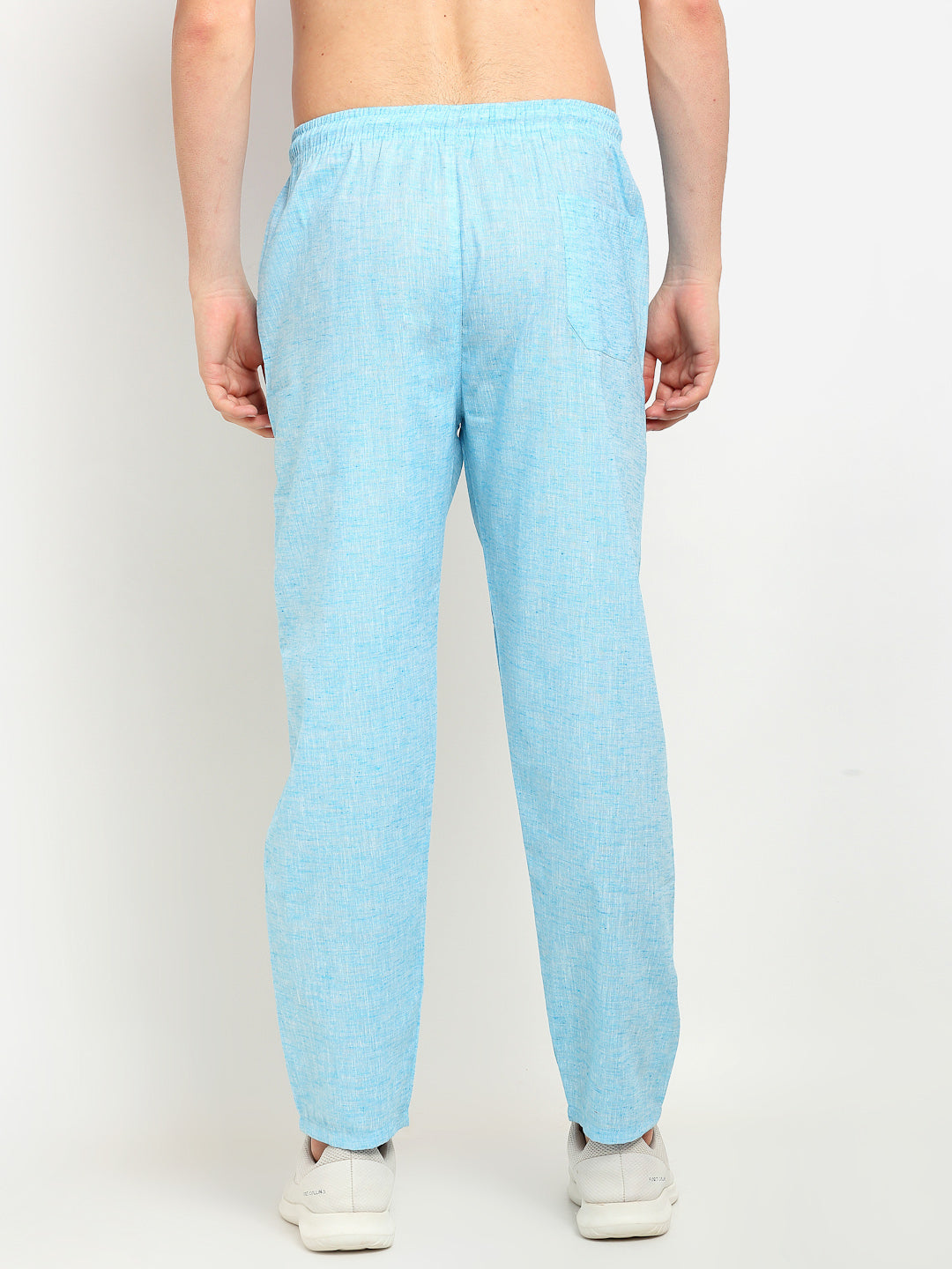 Indian Needle Men's Blue Linen Cotton Track Pants ( JOG 021Sky )