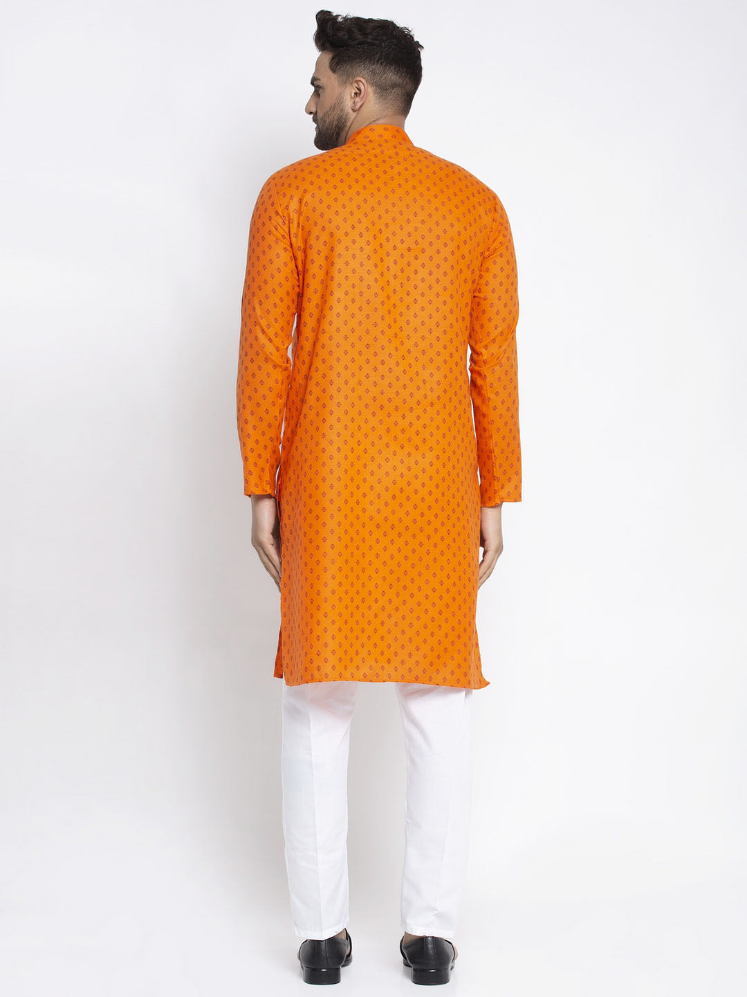 Jompers Men's Orange Printed Kurta Only ( KO 627Orange )