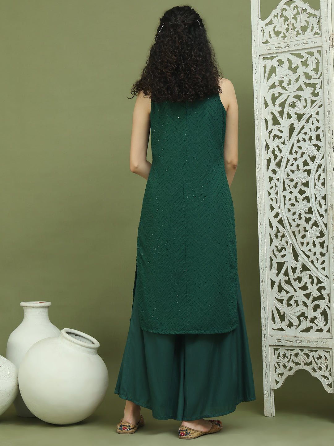 Embroidered Rayon Kurta for Women ( JOK 1579 Green )