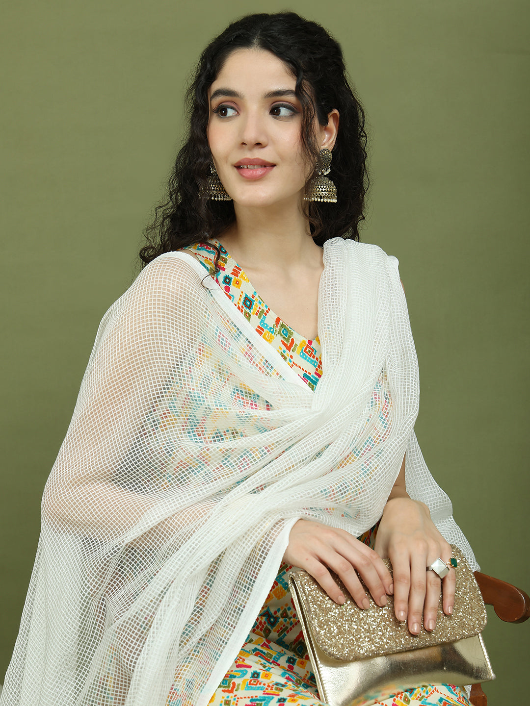Foil Printed Rayon Kurta Palazzos & Dupatta for Women ( JOKPL 2137Mul D31W 1576 Ivory )