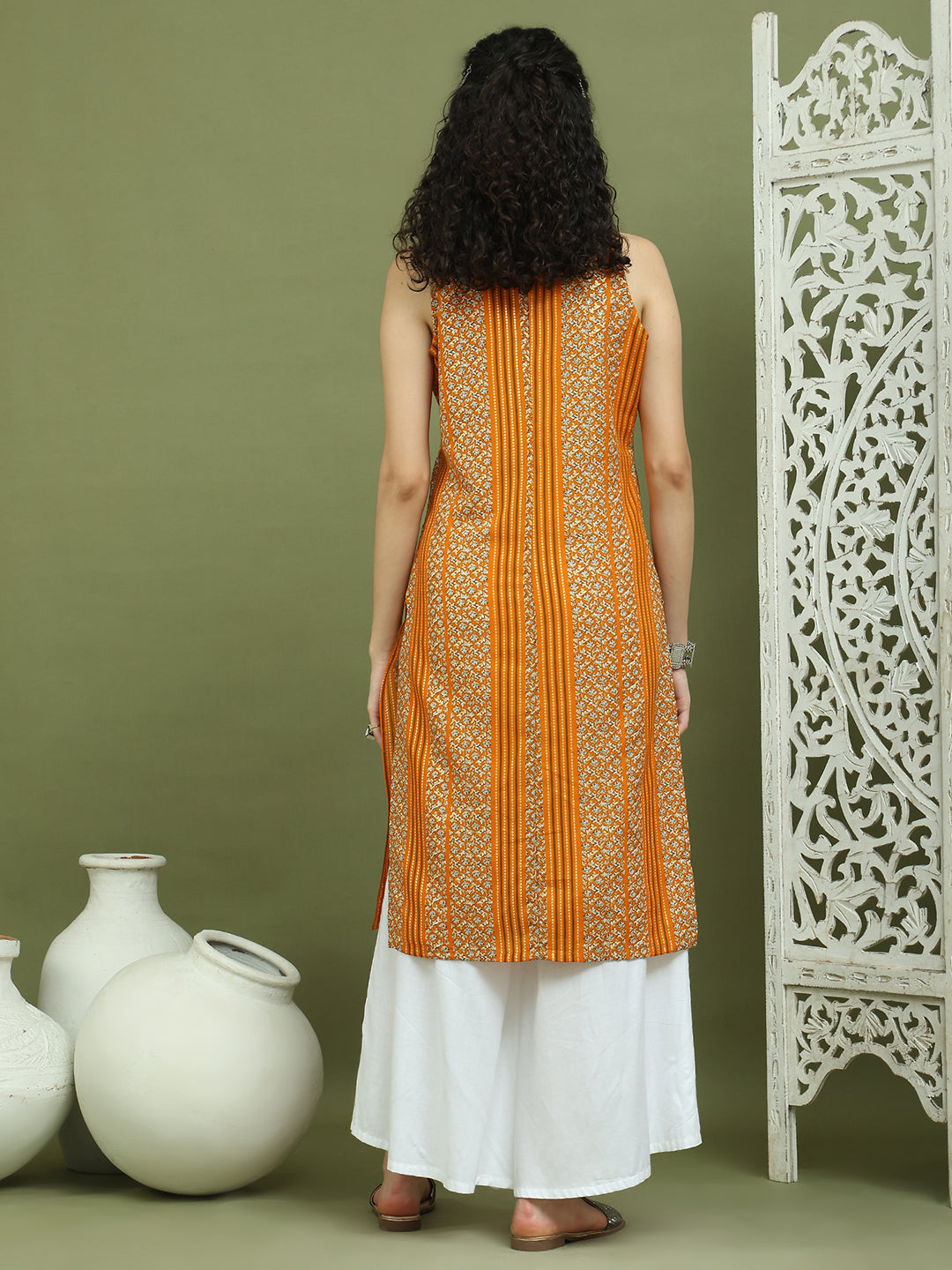 Foil Printed Rayon Kurta With Palazzos for Women ( JOKPL 2137W 1575 Yellow )