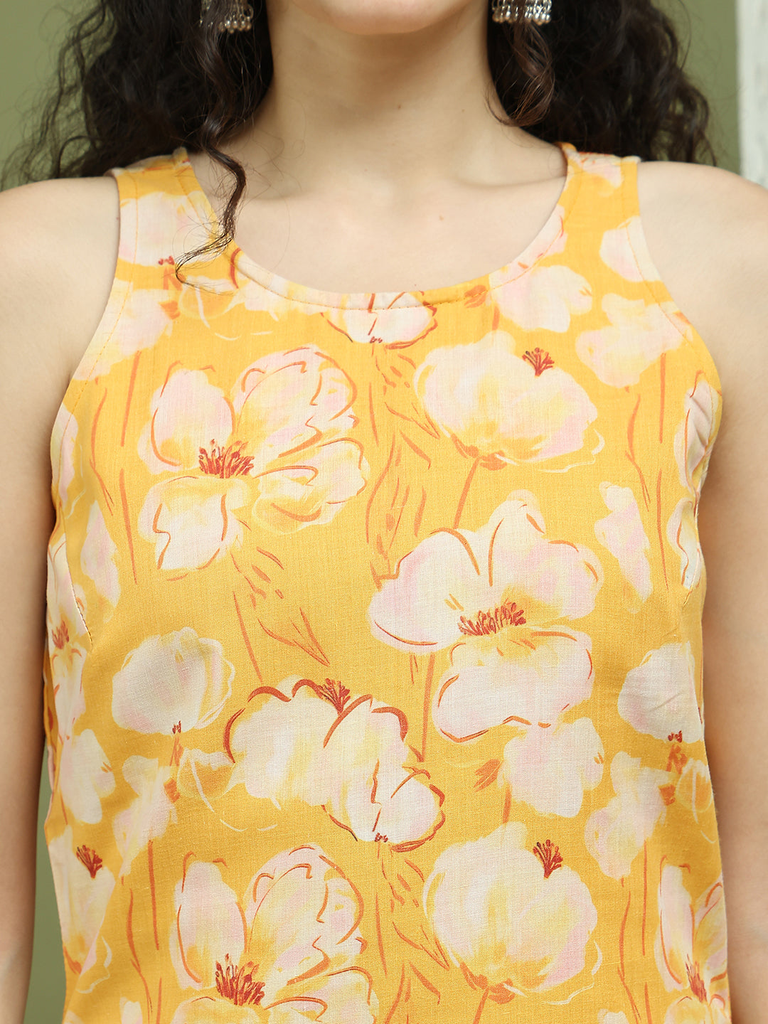 Printed Rayon Kurta for Women ( JOK 1580 Yellow )