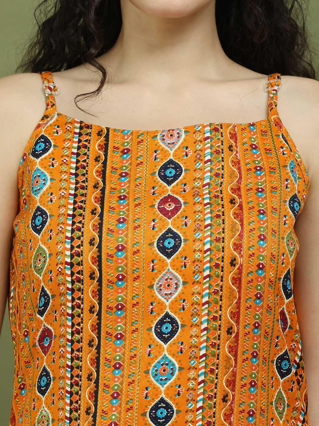 Foil Printed Rayon Kurta With Palazzos ( JOKPL 2137W 1583 Mustard )