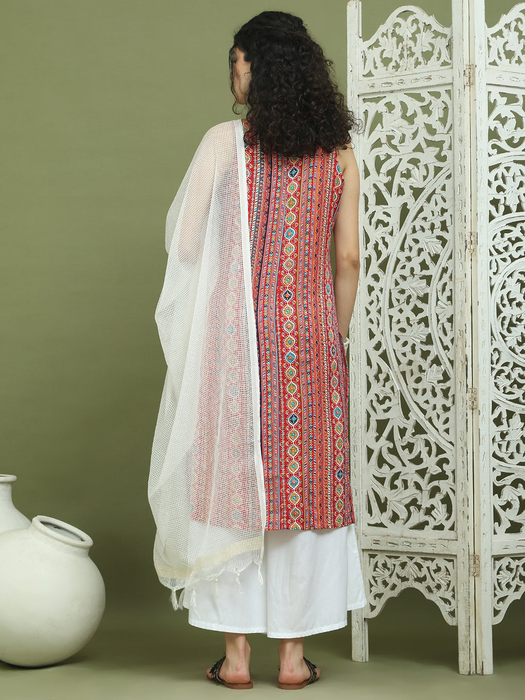 Foil Printed Rayon Kurta Palazzos With Dupatta ( JOKPL 2137W D31W 1574 Red )