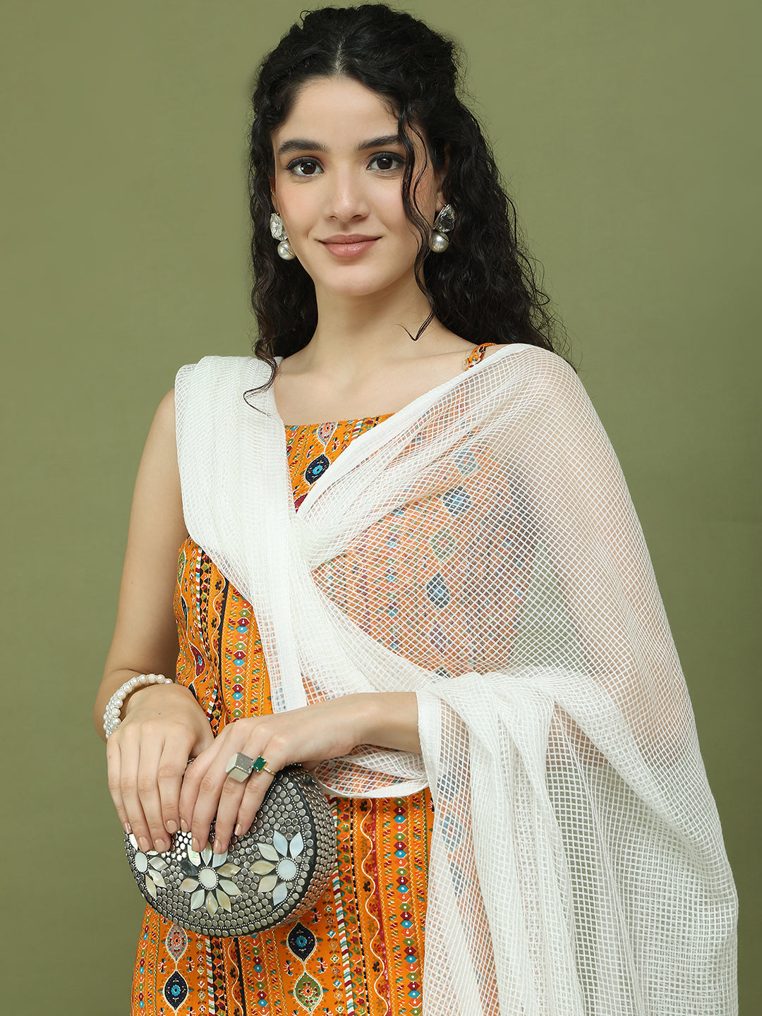 Foil Printed Rayon Kurta Palazzos With Dupatta ( JOKPL 2137W D31W 1583 Mustard )
