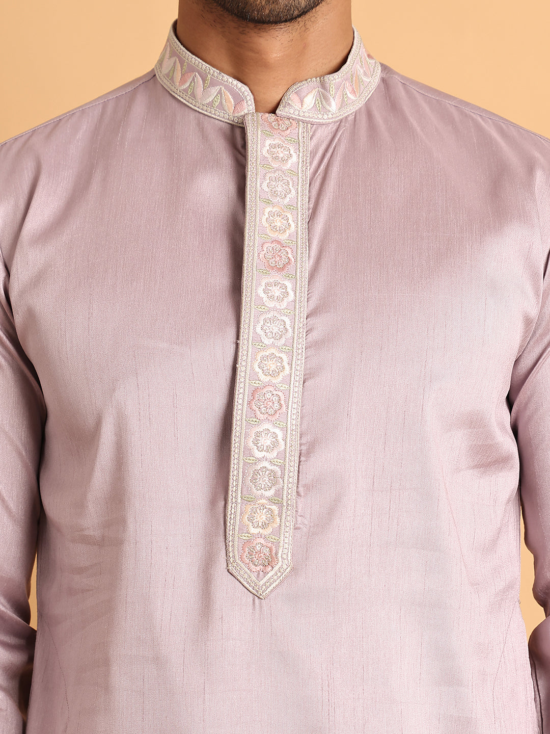 Embroidered Waistcoat and Kurta Pyjama For Men ( JOKPWCS 5115Purple )