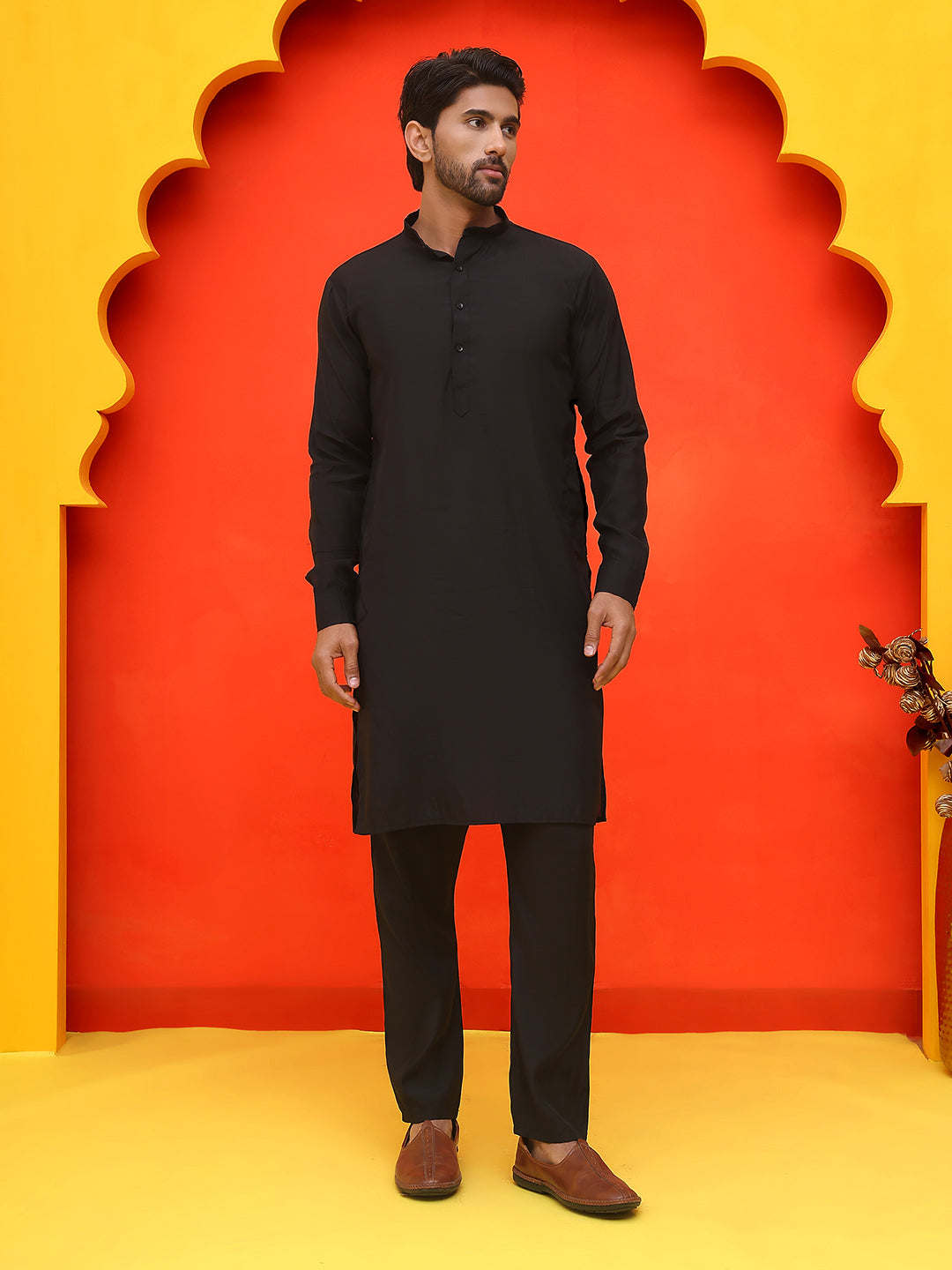 Embroidered Nehru Jacket With Solid Kurta Pyjama ( JOKPWC 592B 4124 White )
