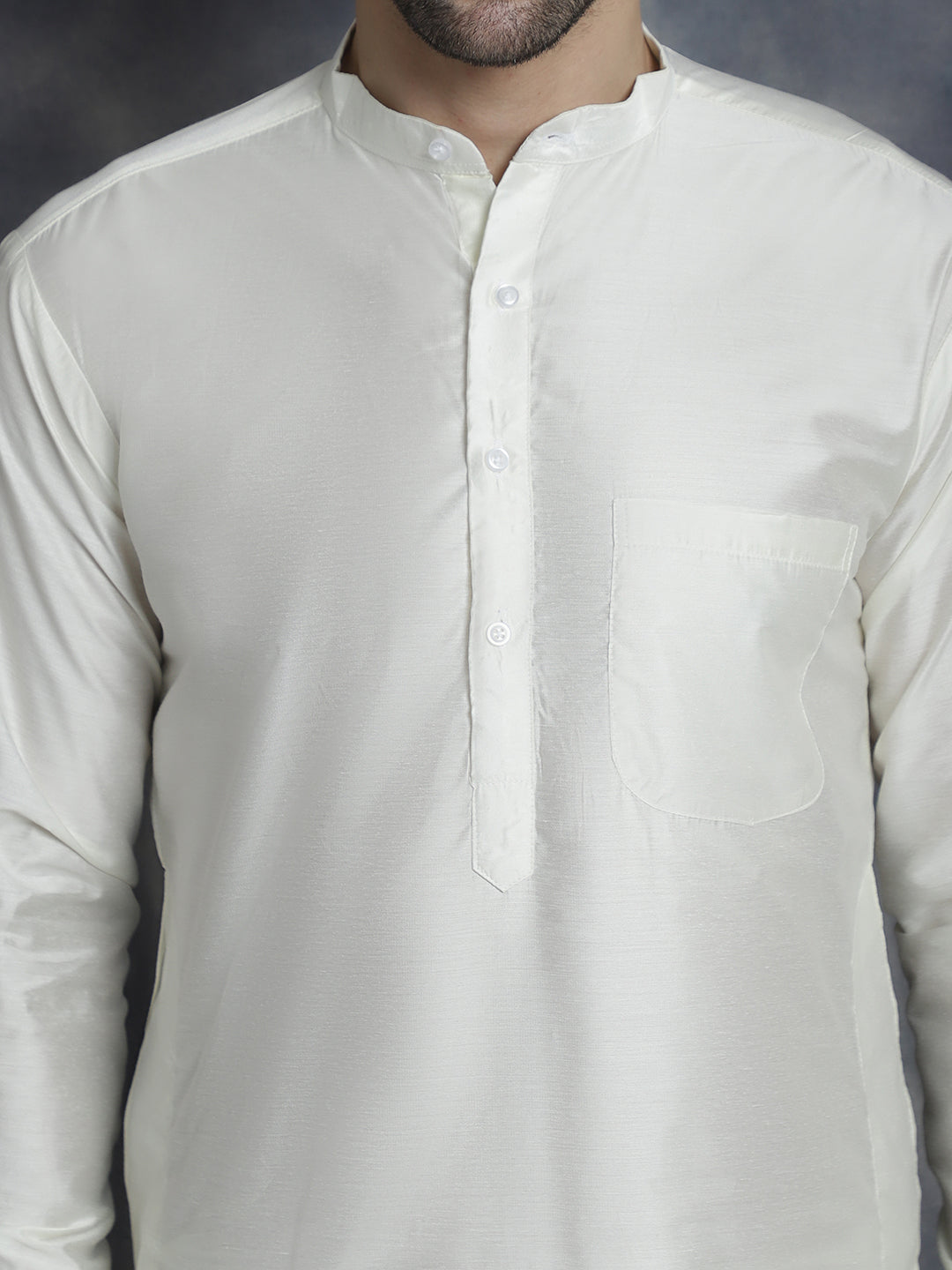 Men's Solid Nehru Jacket with White Kurta & Churidar ( JOKPWC 592W 4046Mustard )