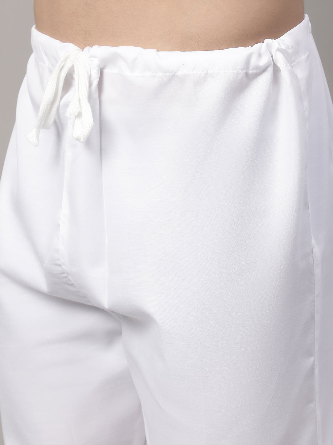 Men off-White Solid Kurta Pyjama with Golden Woven Design Nehru Jacket