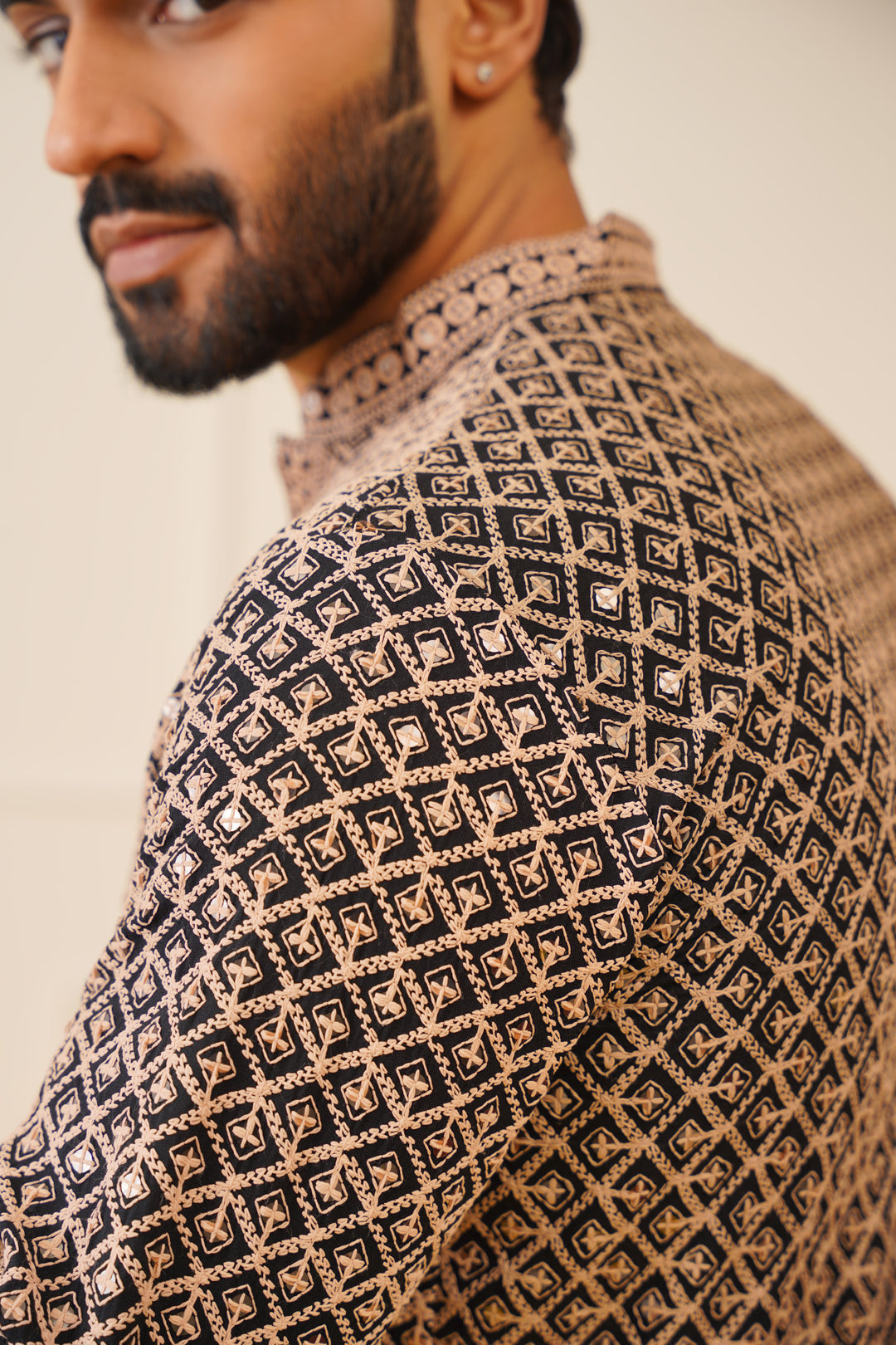 Sequin Embroidered Pure Cotton Kurta only