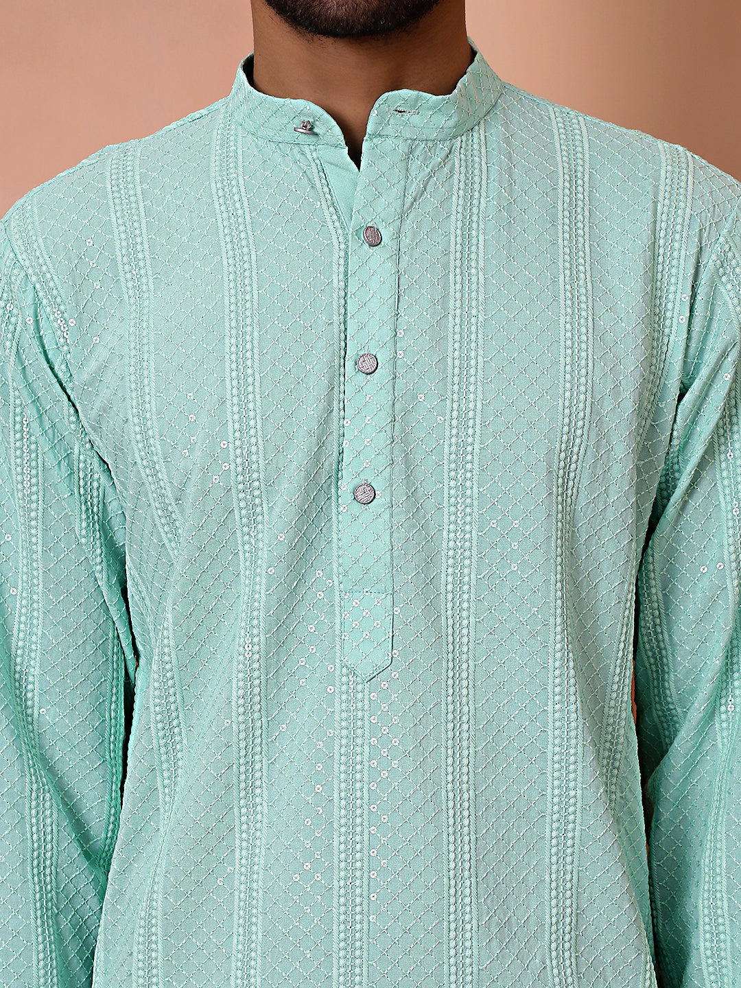 Men's Sequins Embroidered Kurta with Pyjama