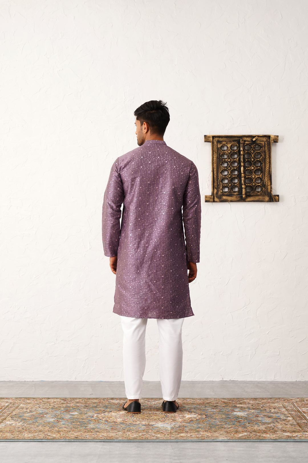 Men's Embroidered Mirror Work Kurta Payjama Sets