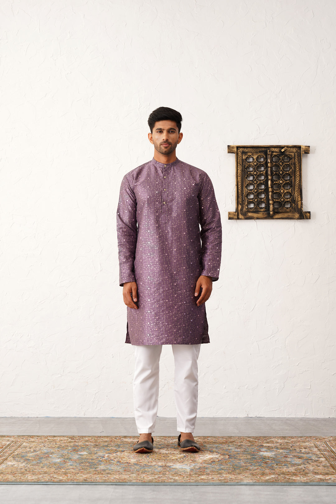 Men's Embroidered Mirror Work Kurta Payjama Sets