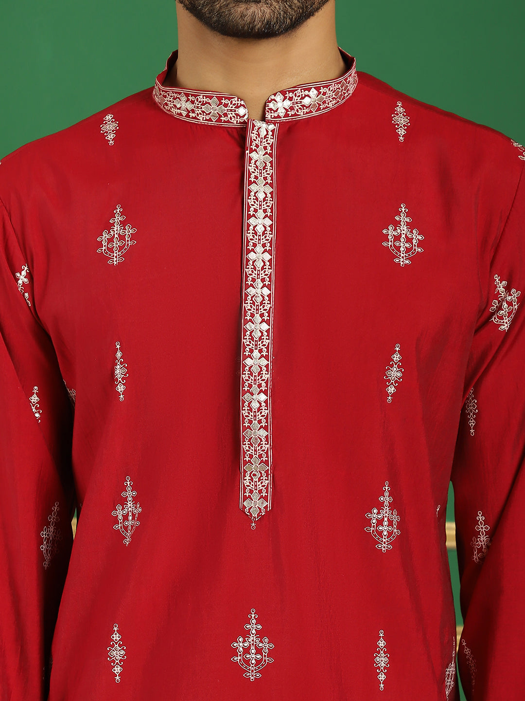 Men's Foil Printed Kurta with Pyjama