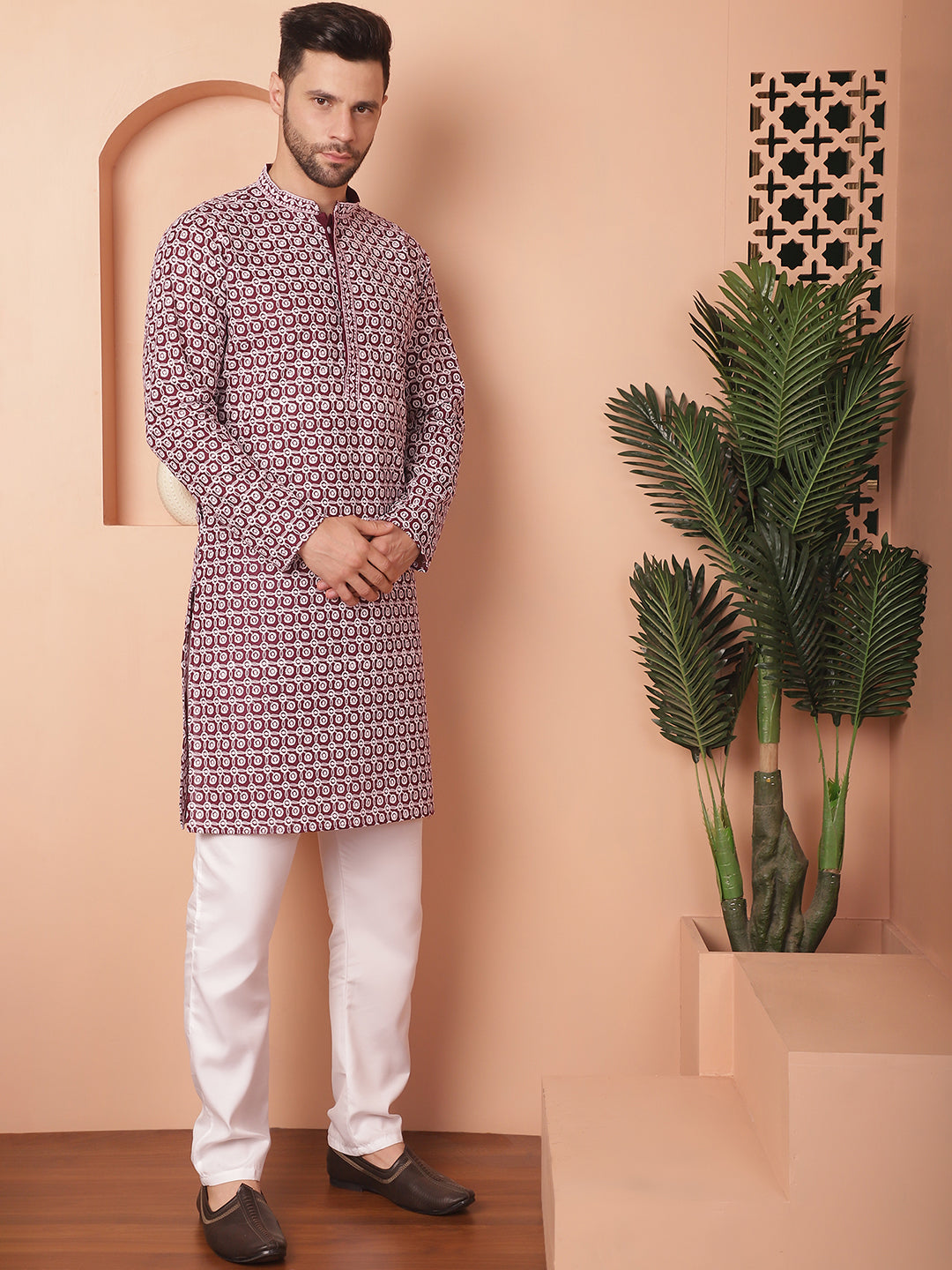 Chikankari Pure Cotton Kurta with Pyjama