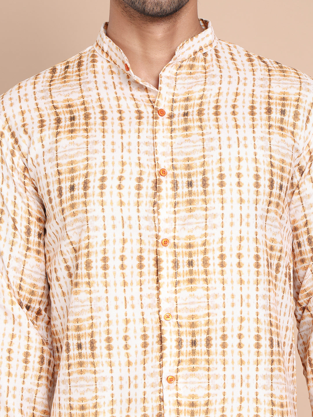 Printed Front Open Kurta With Trouser ( JOKP TP W 5090Mustard )