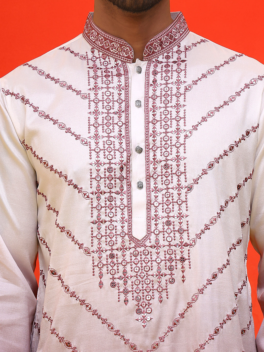 Ombre Printed & Embroidered Kurta Pyjama Set ( JOKP P 5224 Maroon )