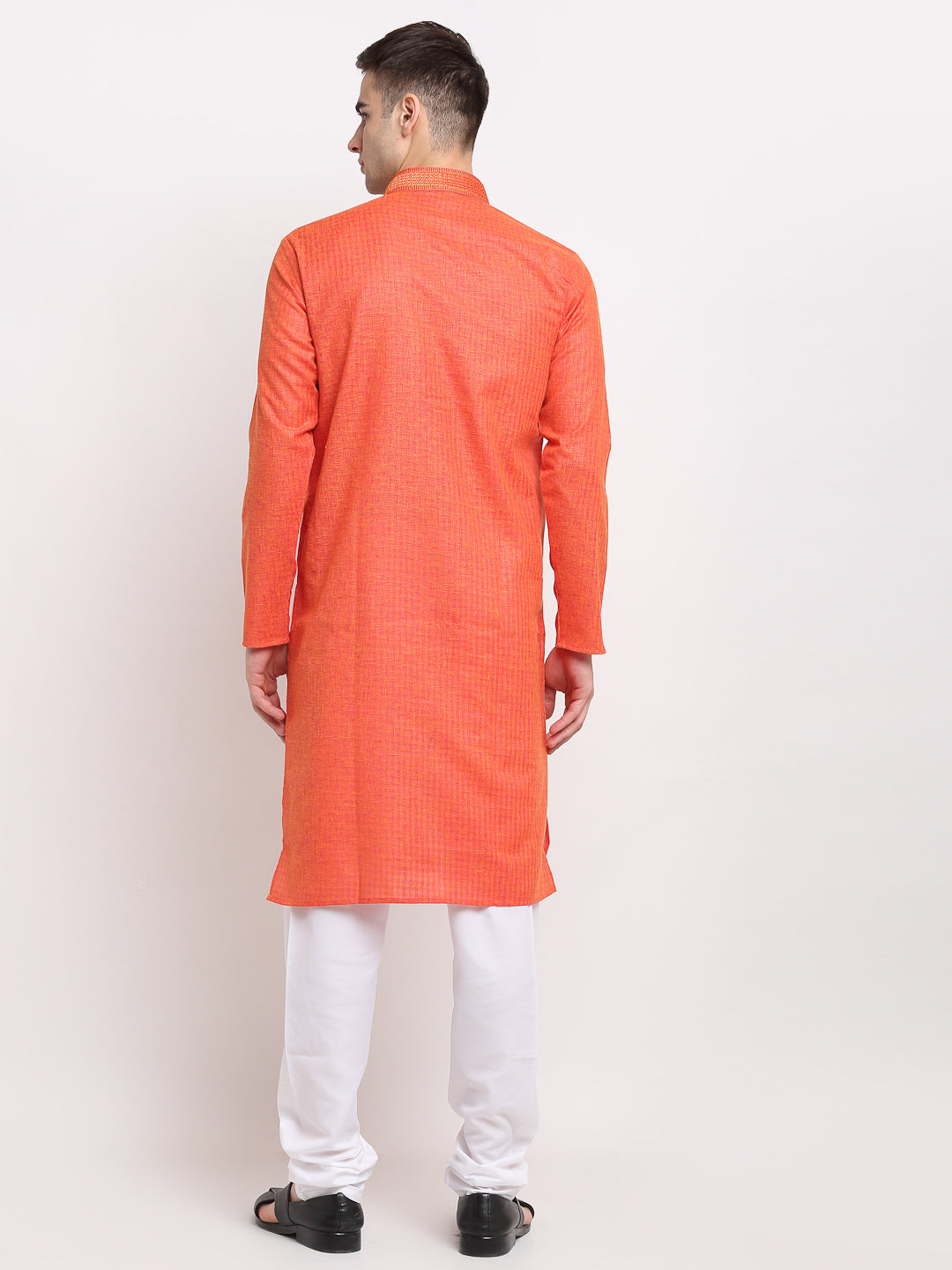 Jompers Men's D-Orange Woven Kurta Only ( KO 617Dark-Orange )