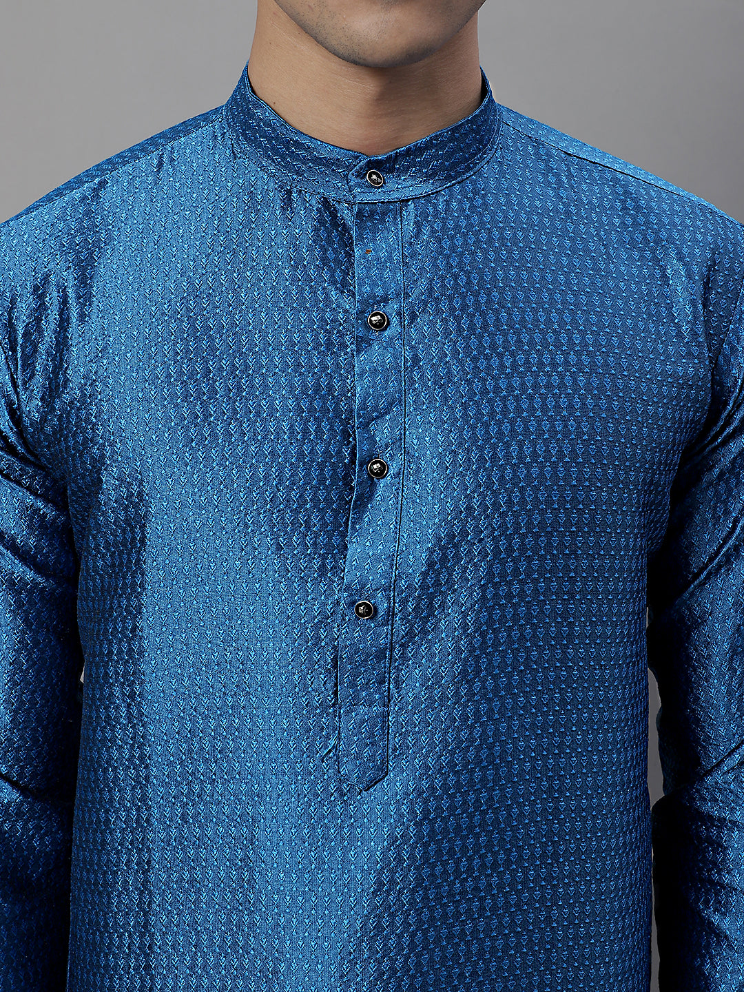 Jompers Men's Peacock Woven Kurta Only ( KO 637Peacock )