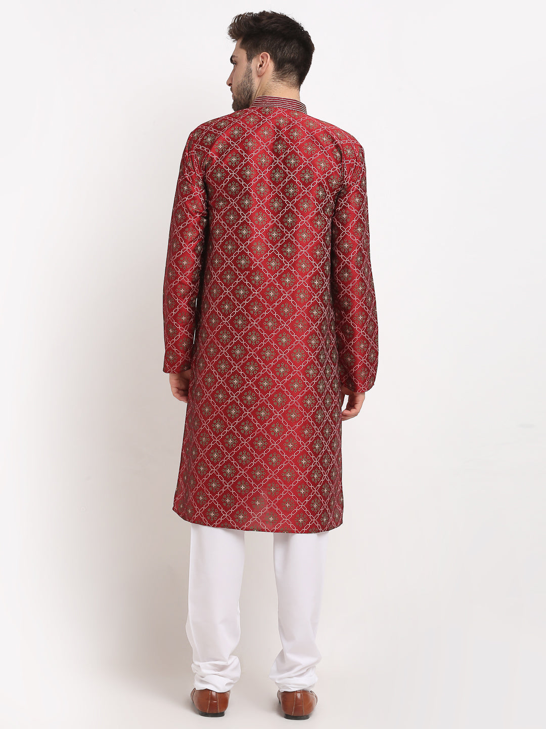 Jompers Men's Maroon Woven Kurta Only ( KO 645Maroon )