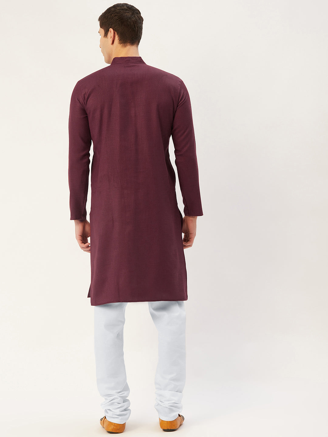 Jompers Men's Maroon Cotton Embroidered Kurta Pyjama ( JOKP 654Maroon )