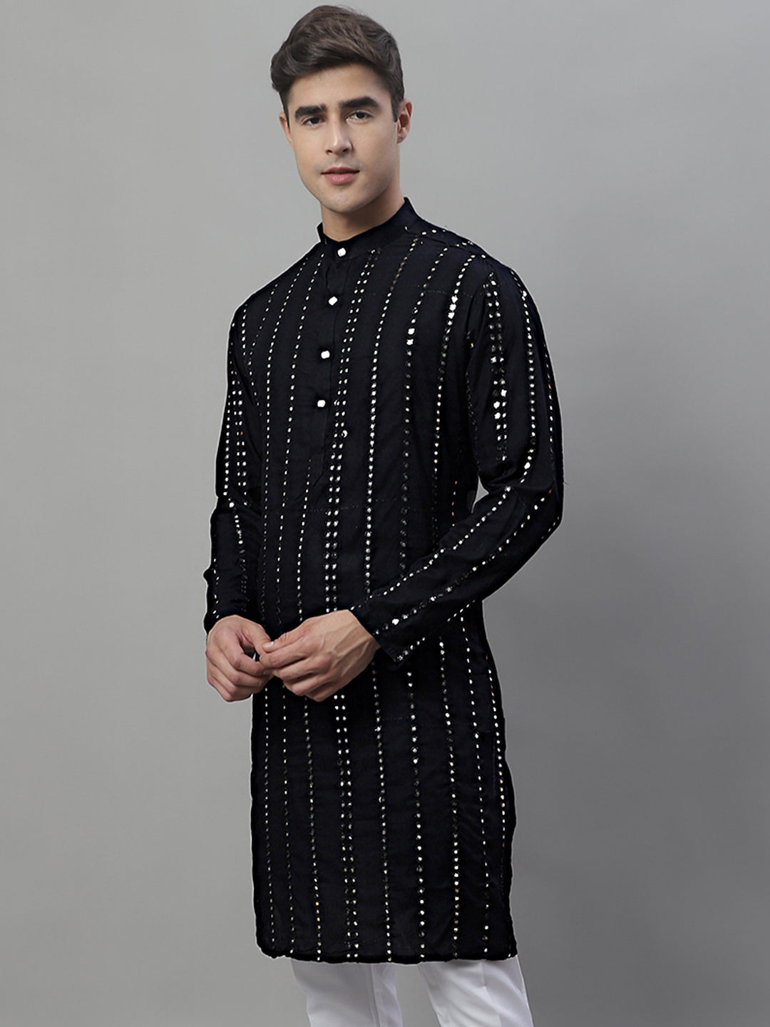 Men's Embroidered Mirror Work Kurtas