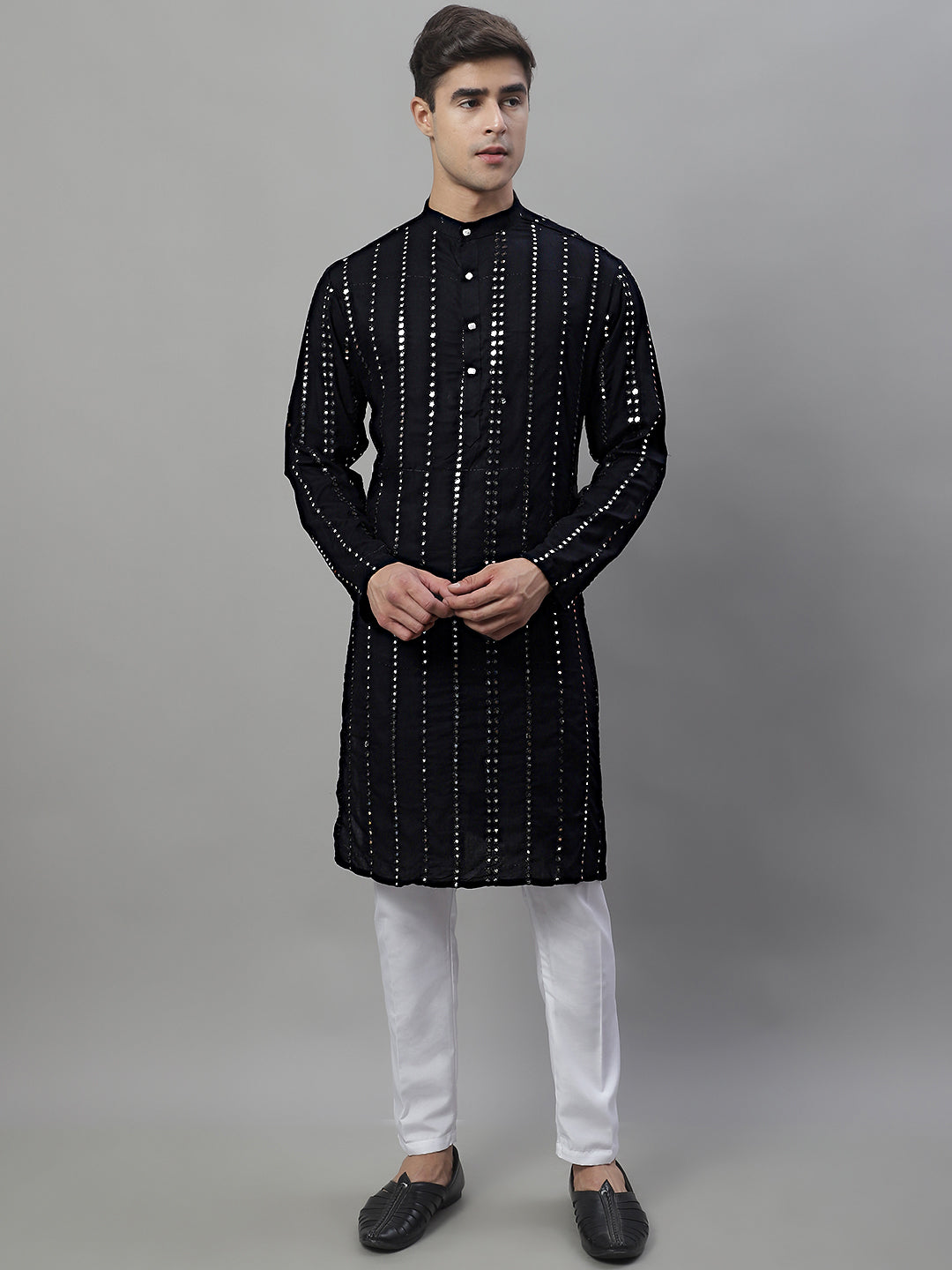 Men's Embroidered Mirror Work Kurtas