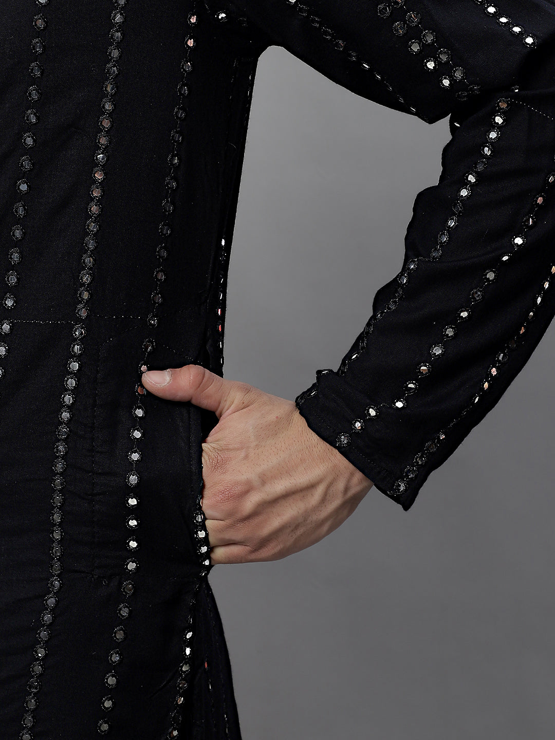 Men's Embroidered Mirror Work Kurtas