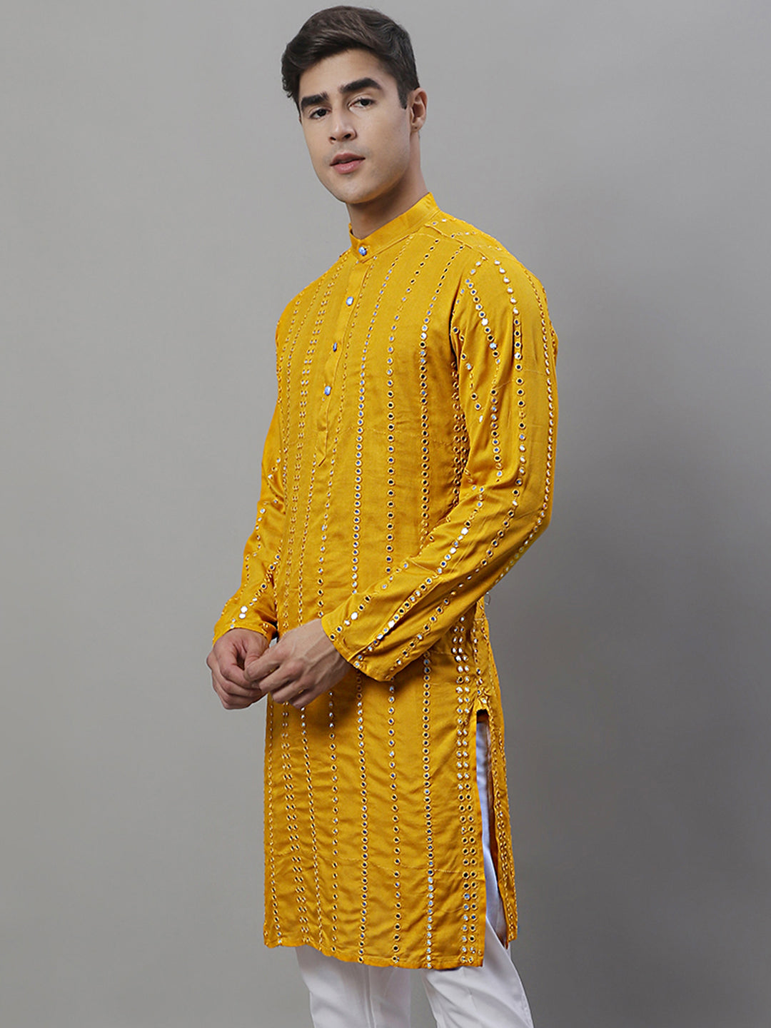 Men's Embroidered Mirror Work Kurtas