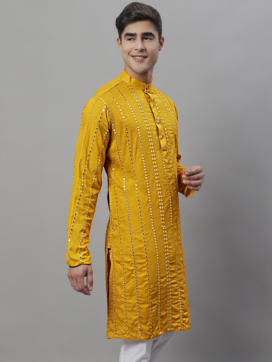 Men's Embroidered Mirror Work Kurtas