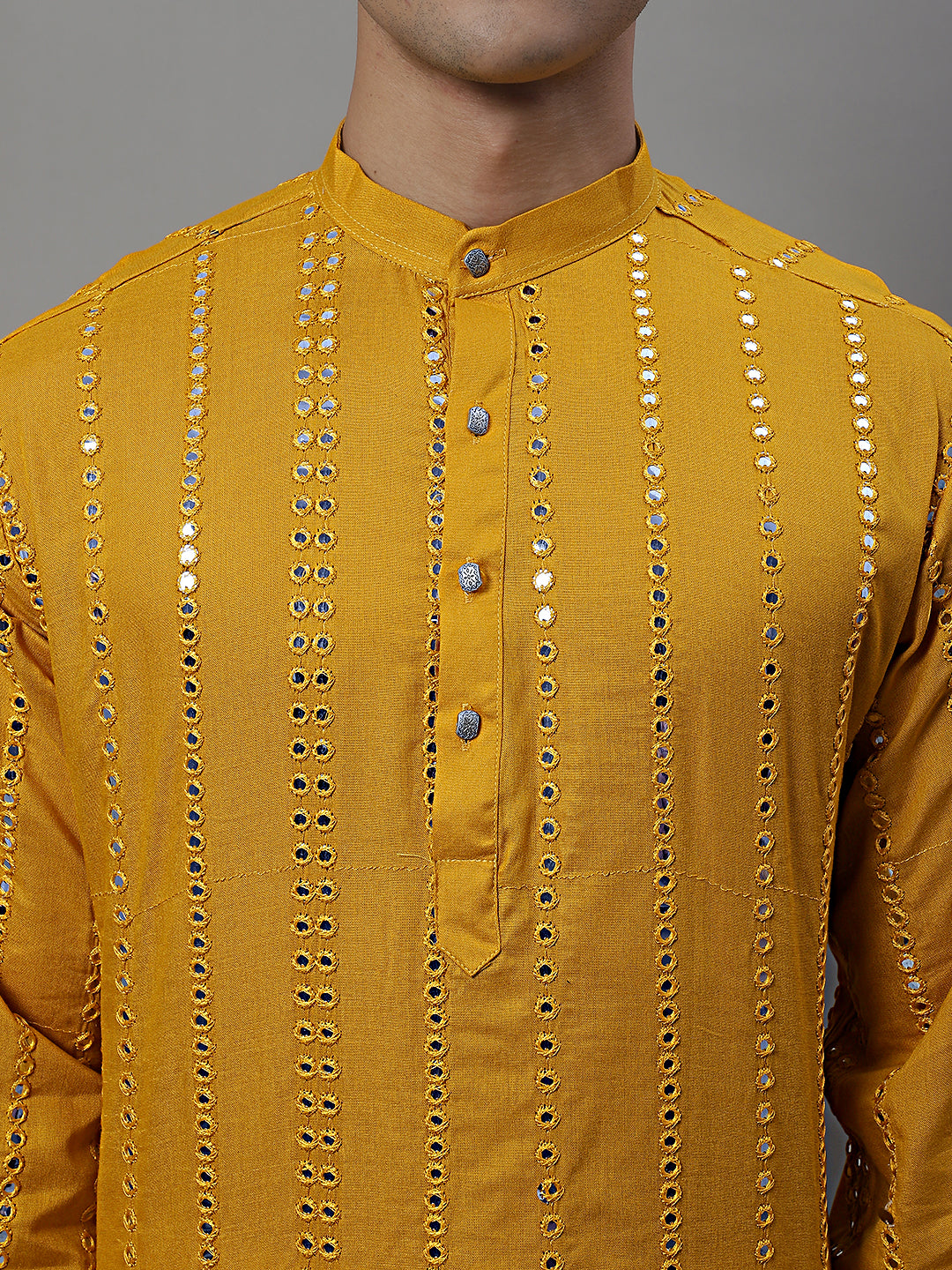 Men's Embroidered Mirror Work Kurtas