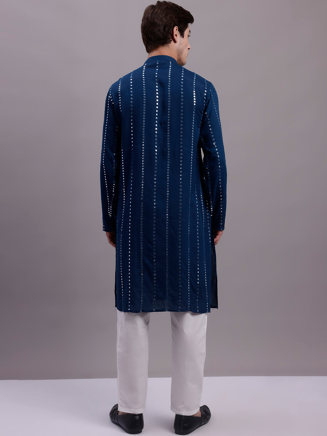 Men's Embroidered Mirror Work Kurta Payjama Sets
