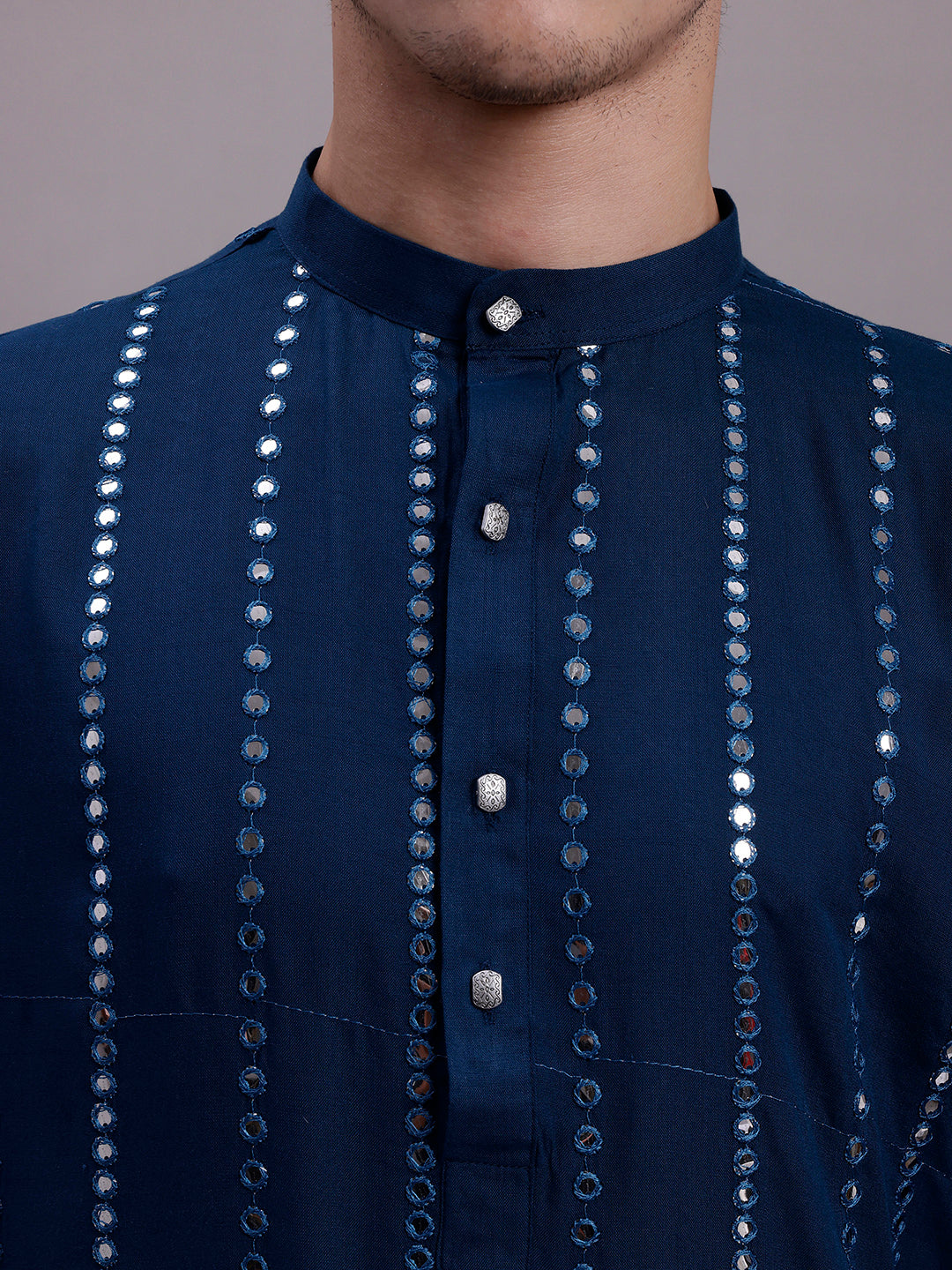 Men's Embroidered Mirror Work Kurta Payjama Sets